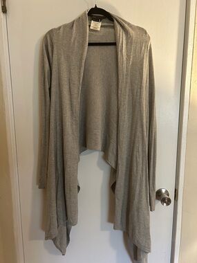 BCBGMaxAzria Light Gray Draped Open-Front Cardigan